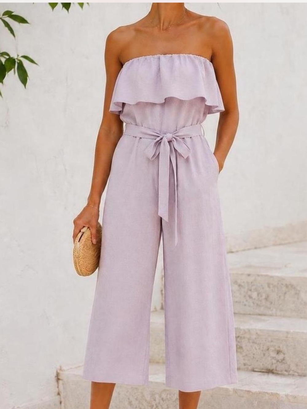 Babaton by Aritzia Altamiro Jumpsuit Strapless Lilac Size 2